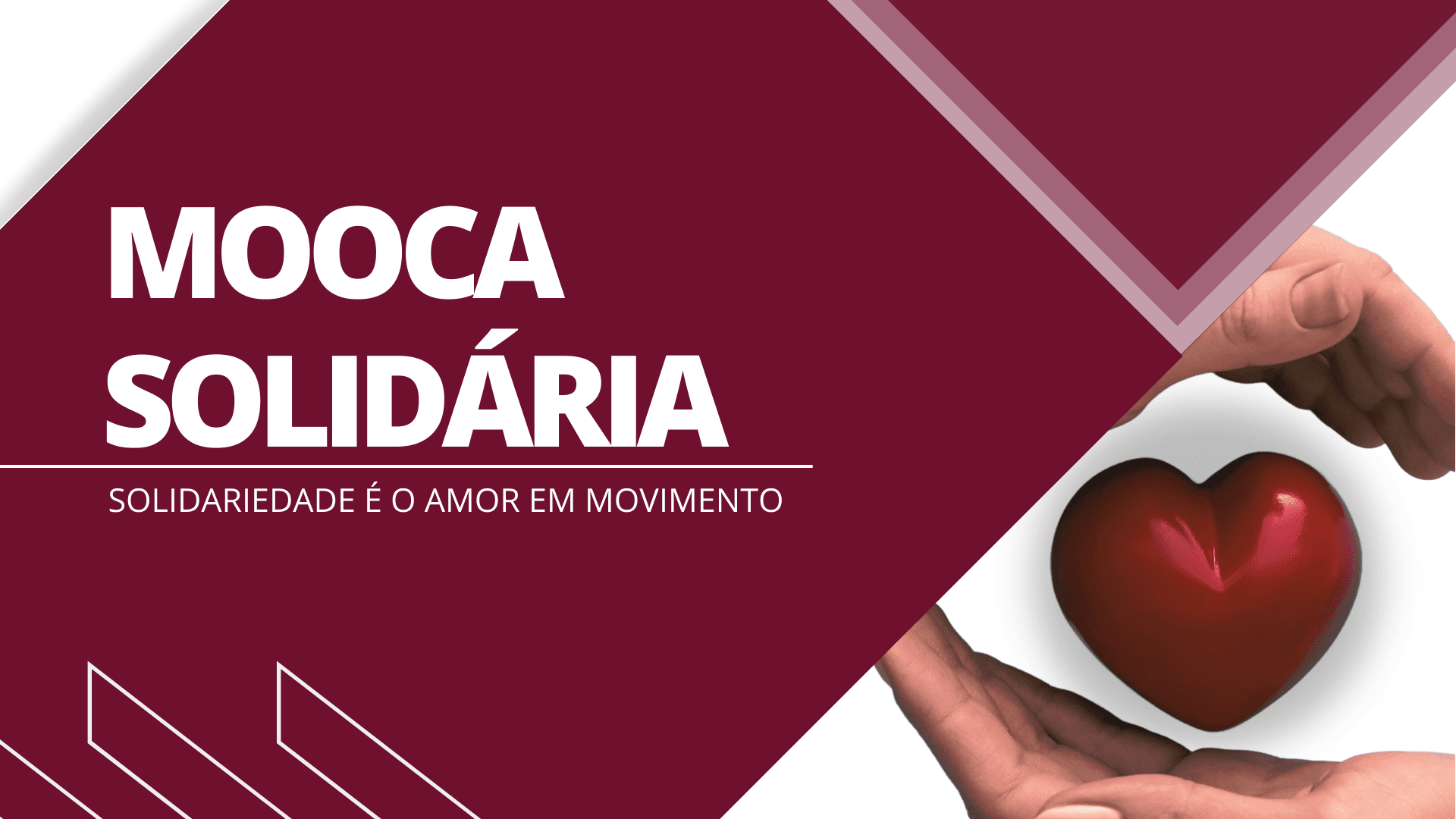 Capa Mooca Solidária com mãos envolvendo coração vermelho